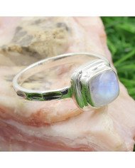 Elegant 925 Sterling Silver Rainbow Moonstone Oval Cut Statement Ring for Her