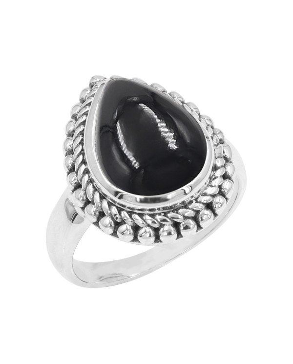 Black Onyx Statement Ring, Sterling Silver Ring For Women