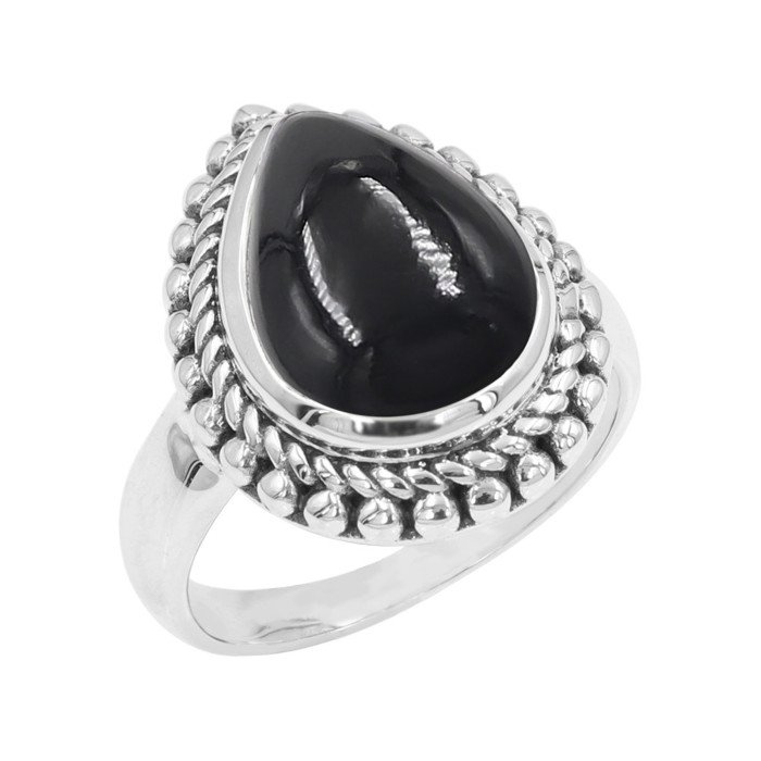 Black Onyx Statement Ring, Sterling Silver Ring For Women