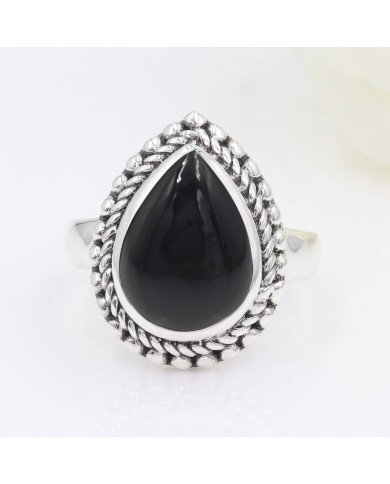 Black Onyx Ring 925 Sterling Silver Statement Ring For Her