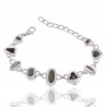 Green Kyanite Meteorite Moldavite Silver Bracelets for Women