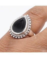 Black Onyx Statement Ring, Sterling Silver Ring For Women