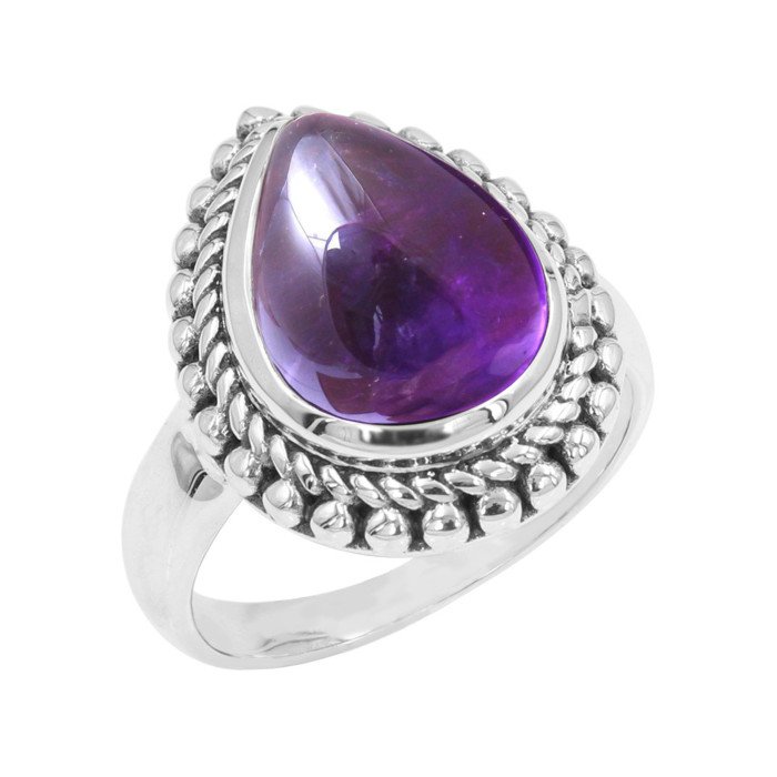 Amethyst 925 Sterling Silver Ring Statement Ring for Her
