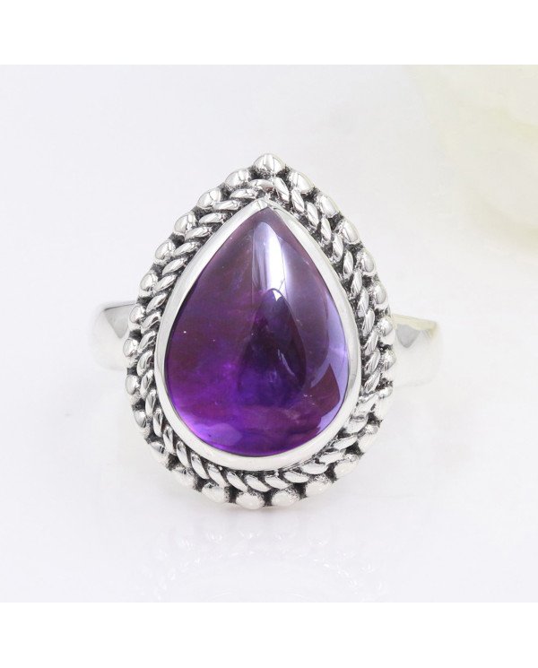 Amethyst 925 Sterling Silver Ring Statement Ring for Her