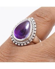 Amethyst 925 Sterling Silver Ring Statement Ring for Her