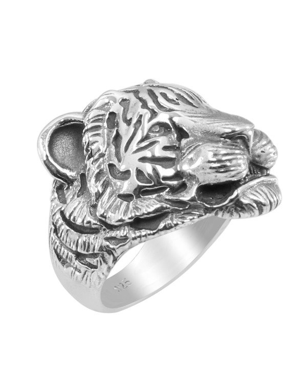 Tiger Skull Ring 925 Sterling Silver Tiger Skull Ring