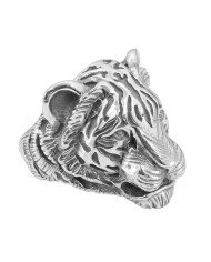 Tiger Skull Ring 925 Sterling Silver Tiger Skull Ring