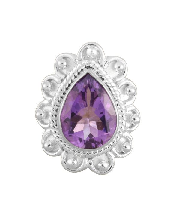 Amethyst Ring 925 Sterling Silver Ring Amethyst Statement Ring