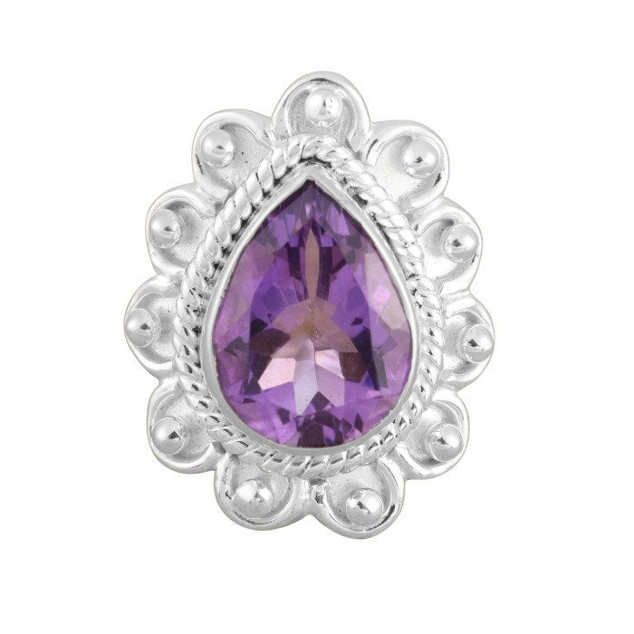 Amethyst Ring 925 Sterling Silver Ring Amethyst Statement Ring