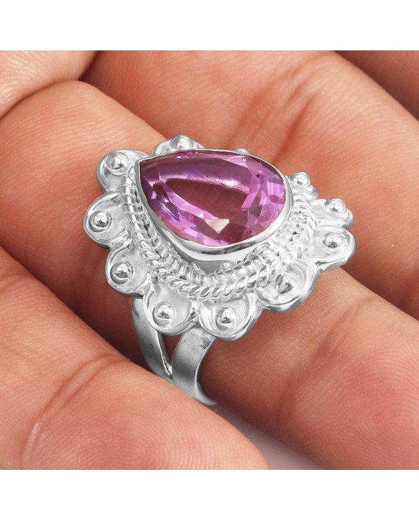 Amethyst Ring 925 Sterling Silver Ring Amethyst Statement Ring
