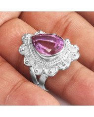 Amethyst Ring 925 Sterling Silver Ring Amethyst Statement Ring