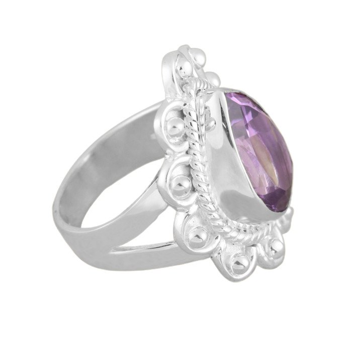 Amethyst Ring 925 Sterling Silver Ring Amethyst Statement Ring