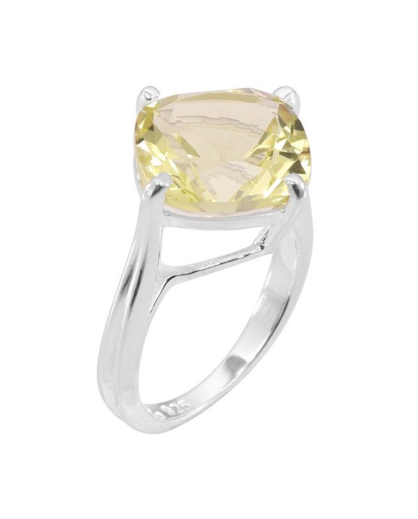 Lemon Quartz Sterling Silver Men Ring