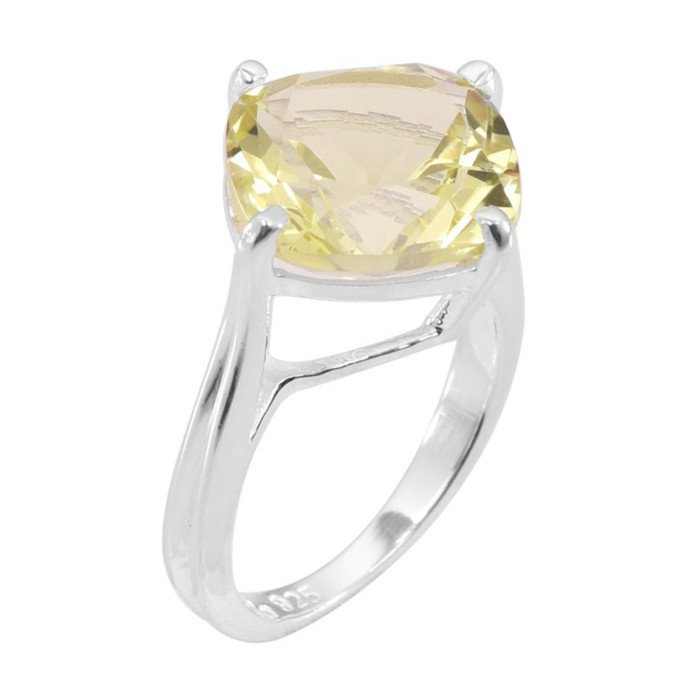 Lemon Quartz Sterling Silver Men Ring