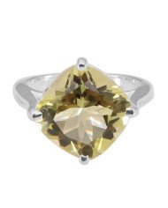 Lemon Quartz Sterling Silver Men Ring