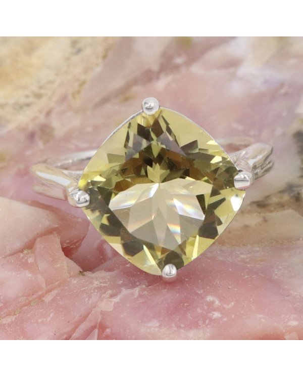 Lemon Quartz Sterling Silver Men Ring