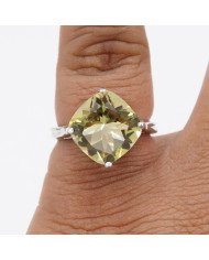 Lemon Quartz Sterling Silver Men Ring