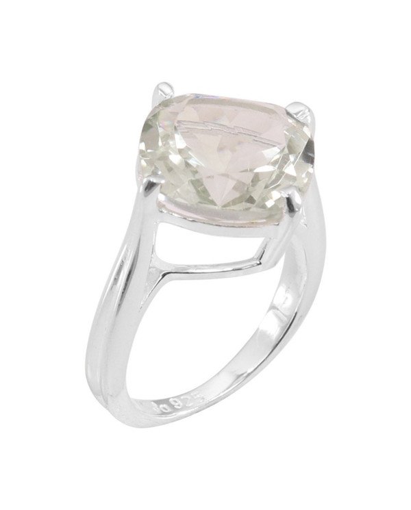 Sterling Silver Green Amethyst Ring for Him