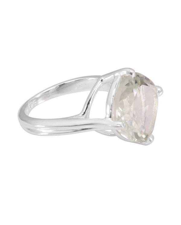Sterling Silver Green Amethyst Ring for Him
