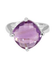Sterling Silver Amethyst Gemstone Ring for Him