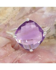 Sterling Silver Amethyst Gemstone Ring for Him