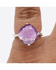 Sterling Silver Amethyst Gemstone Ring for Him