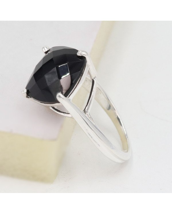 Black Onyx Sterling Silver Ring for Him