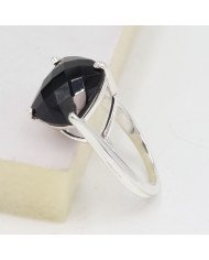 Black Onyx Sterling Silver Ring for Him