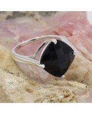 Black Onyx Sterling Silver Ring for Him