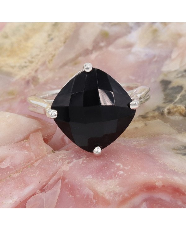 Black Onyx Sterling Silver Ring for Him
