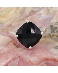 Black Onyx Sterling Silver Ring for Him