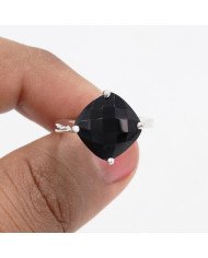 Black Onyx Sterling Silver Ring for Him