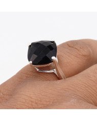 Black Onyx Sterling Silver Ring for Him