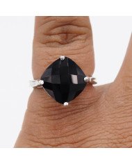 Black Onyx Sterling Silver Ring for Him