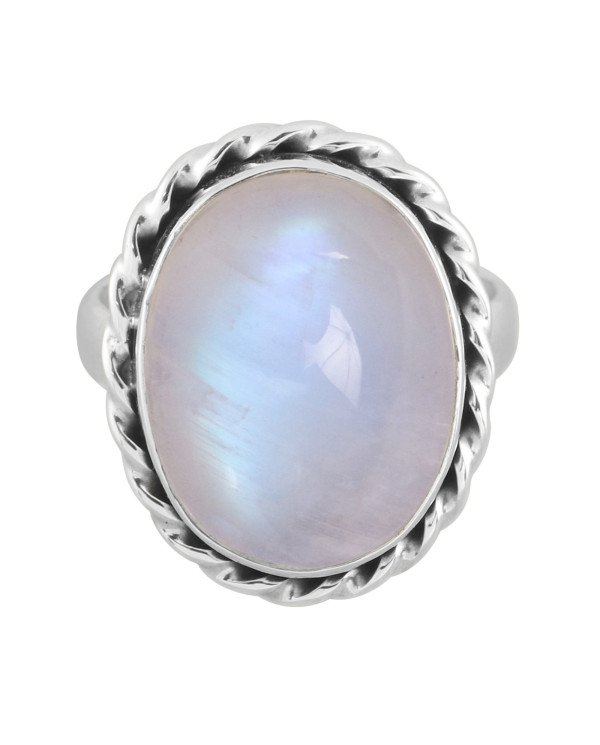 Moonstone Statement Ring Gemstone 925 Sterling Silver Ring