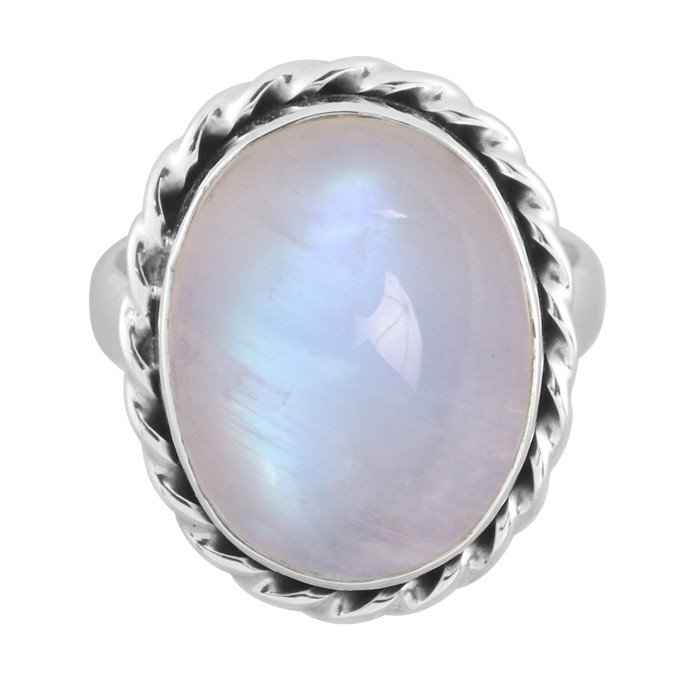 Moonstone Statement Ring Gemstone 925 Sterling Silver Ring