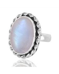 Moonstone Statement Ring Gemstone 925 Sterling Silver Ring