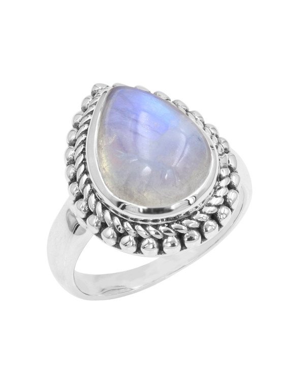 Rainbow Moonstone Ring 925 Sterling Silver Statement Ring For Her