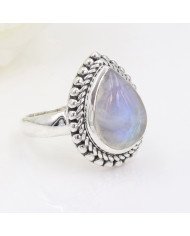 Rainbow Moonstone Ring 925 Sterling Silver Statement Ring For Her