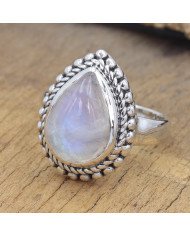 Rainbow Moonstone Ring 925 Sterling Silver Statement Ring For Her