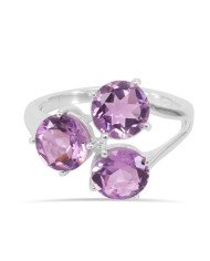Statement Ring Amethyst Gemstone Ring 925 Sterling Silver Ring