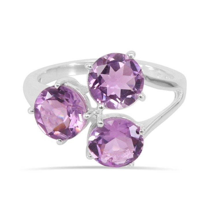 Statement Ring Amethyst Gemstone Ring 925 Sterling Silver Ring