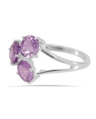 Statement Ring Amethyst Gemstone Ring 925 Sterling Silver Ring