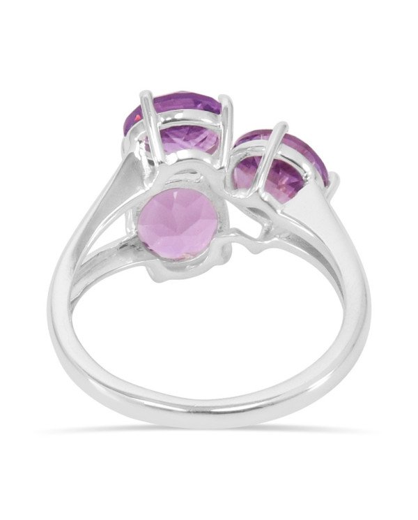 Statement Ring Amethyst Gemstone Ring 925 Sterling Silver Ring