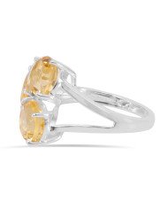 Engagement Ring Citrine Gemstone Ring 925 Sterling Silver Ring