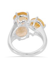 Engagement Ring Citrine Gemstone Ring 925 Sterling Silver Ring