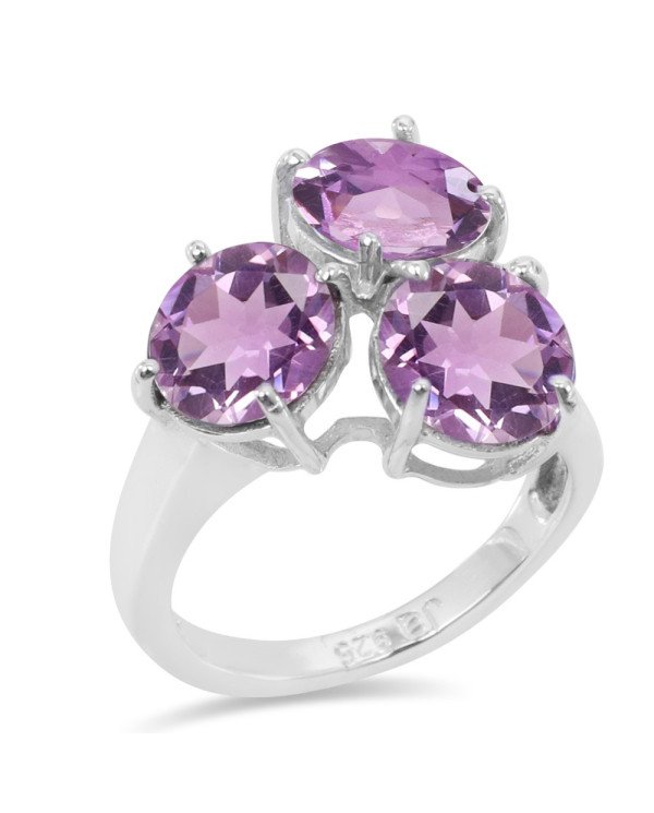 Statement Ring Amethyst Gemstone Ring 925 Sterling Silver Ring