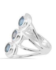 925 Sterling Silver Ring Blue Topaz Ring Gemstone Statement Ring