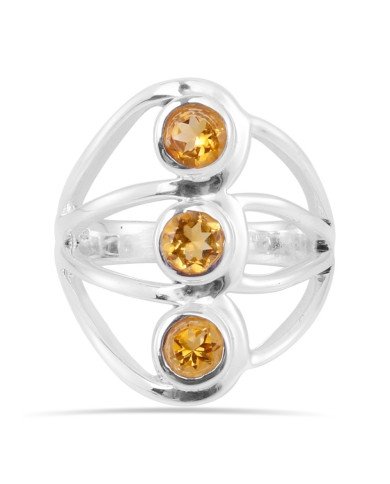 Citrine Gemstone 925 Sterling Silver Ring Statement Ring for Her