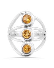 Citrine Gemstone 925 Sterling Silver Ring Statement Ring for Her